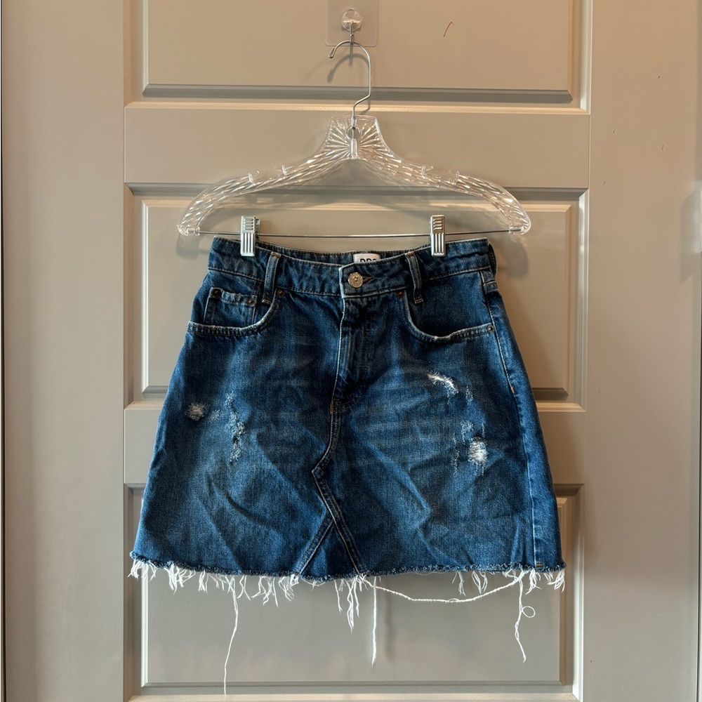BDG Blue Distressed Denim Mini Skirt